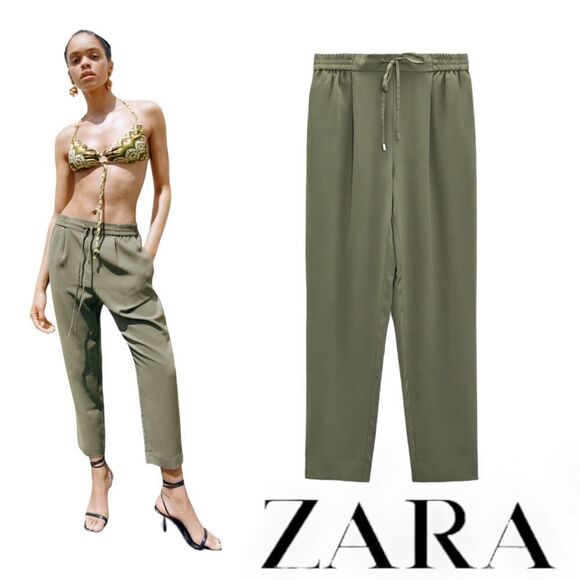 ZARA | Khaki | PAJAMA PANTS - Picture 1 of 10